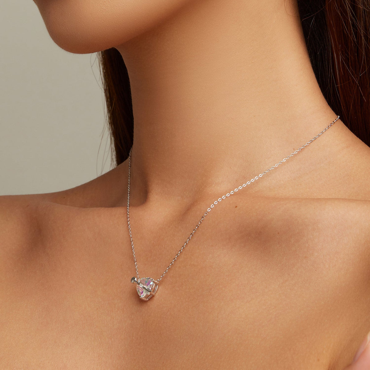 Sterling Silver CZ Pendant Necklace