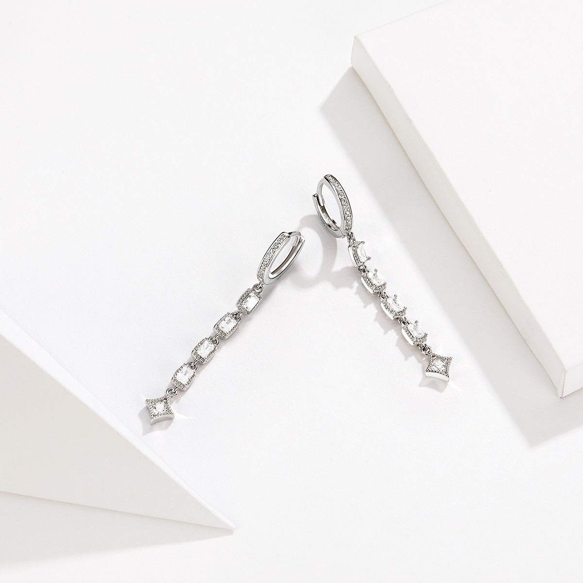 Sterling Silver Pavé Cubic Zirconia Earrings