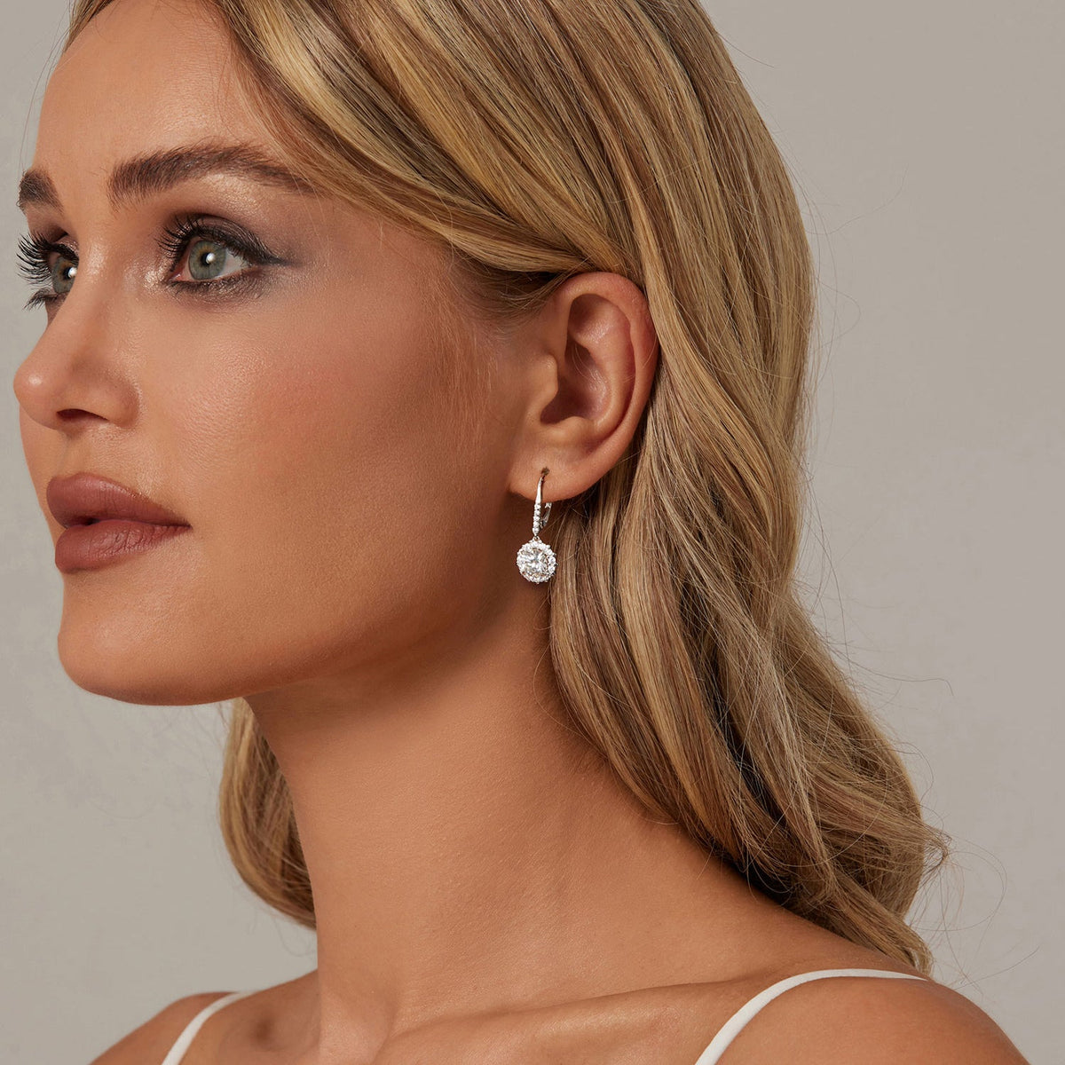 Sterling Silver Moissanite Pavé Earrings