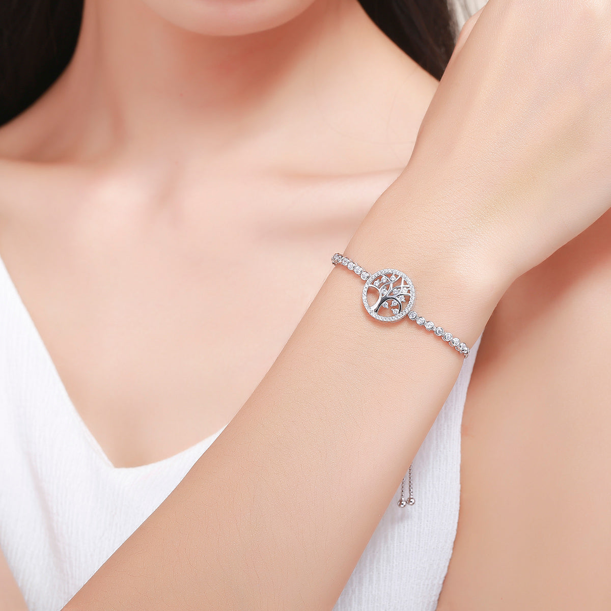 Sterling Silver Wide Link Bracelet