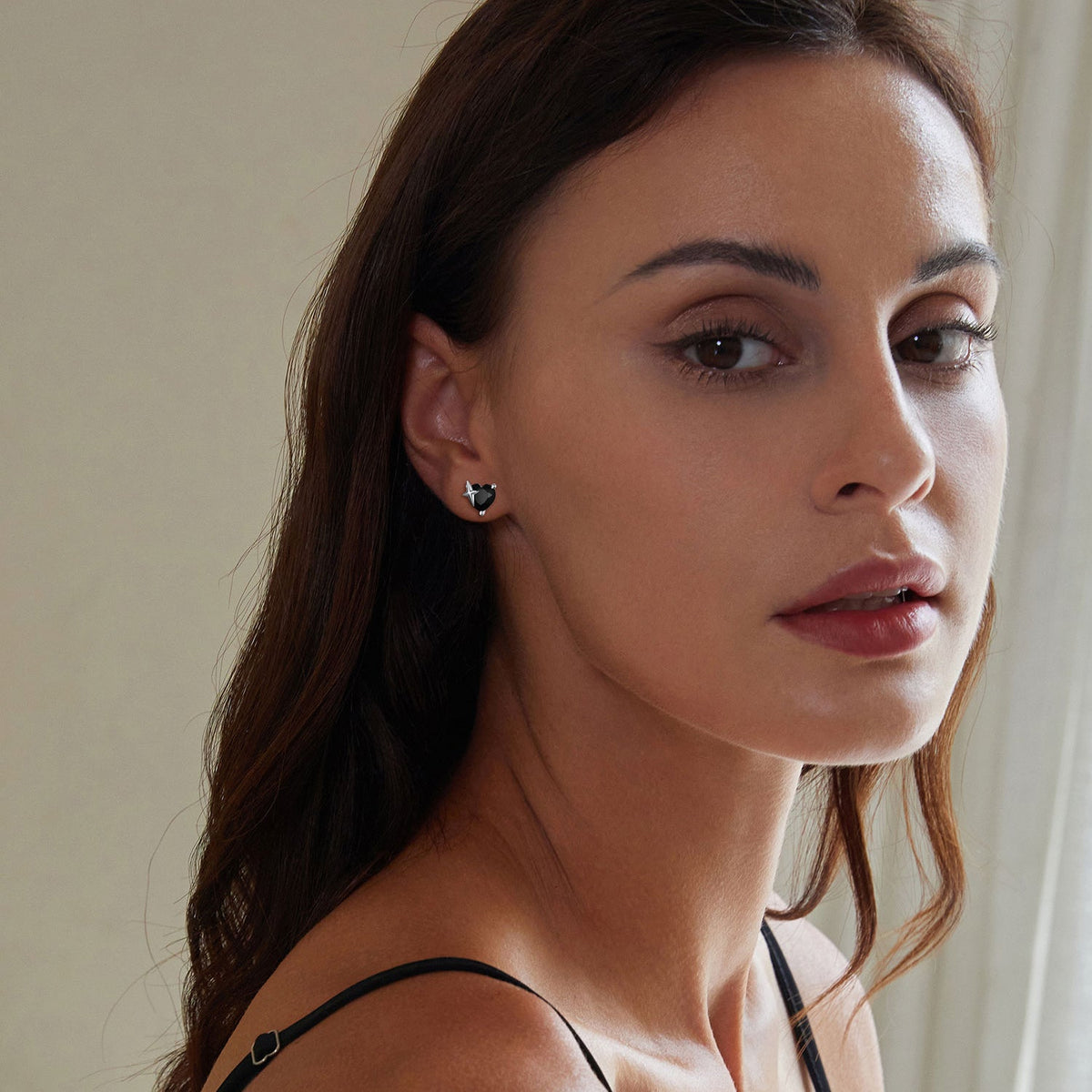Sterling Silver CZ Pavé Oxidized Earrings