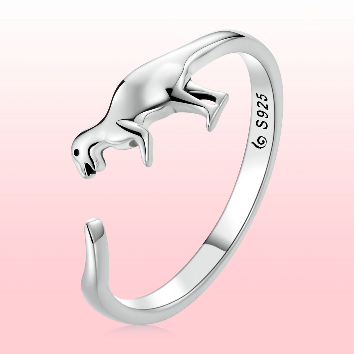 Sterling Silver Oxidized Dinosaur Ring