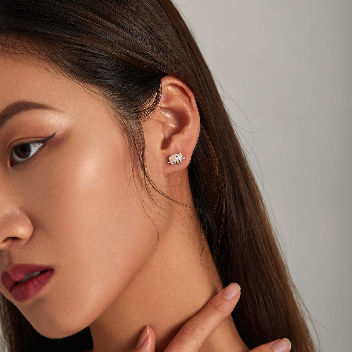 Sterling Silver Enamel Oxidized Drop Earrings