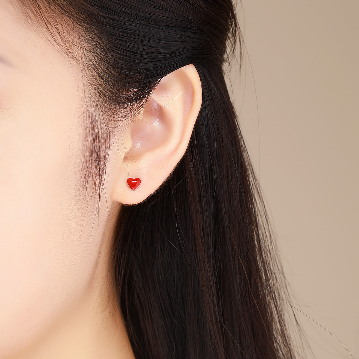 Sterling Silver Platinum Plated Enamel Earrings