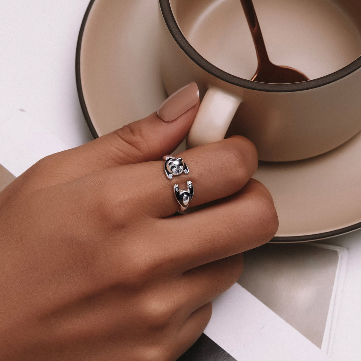 Sterling Silver CZ Enamel Ring
