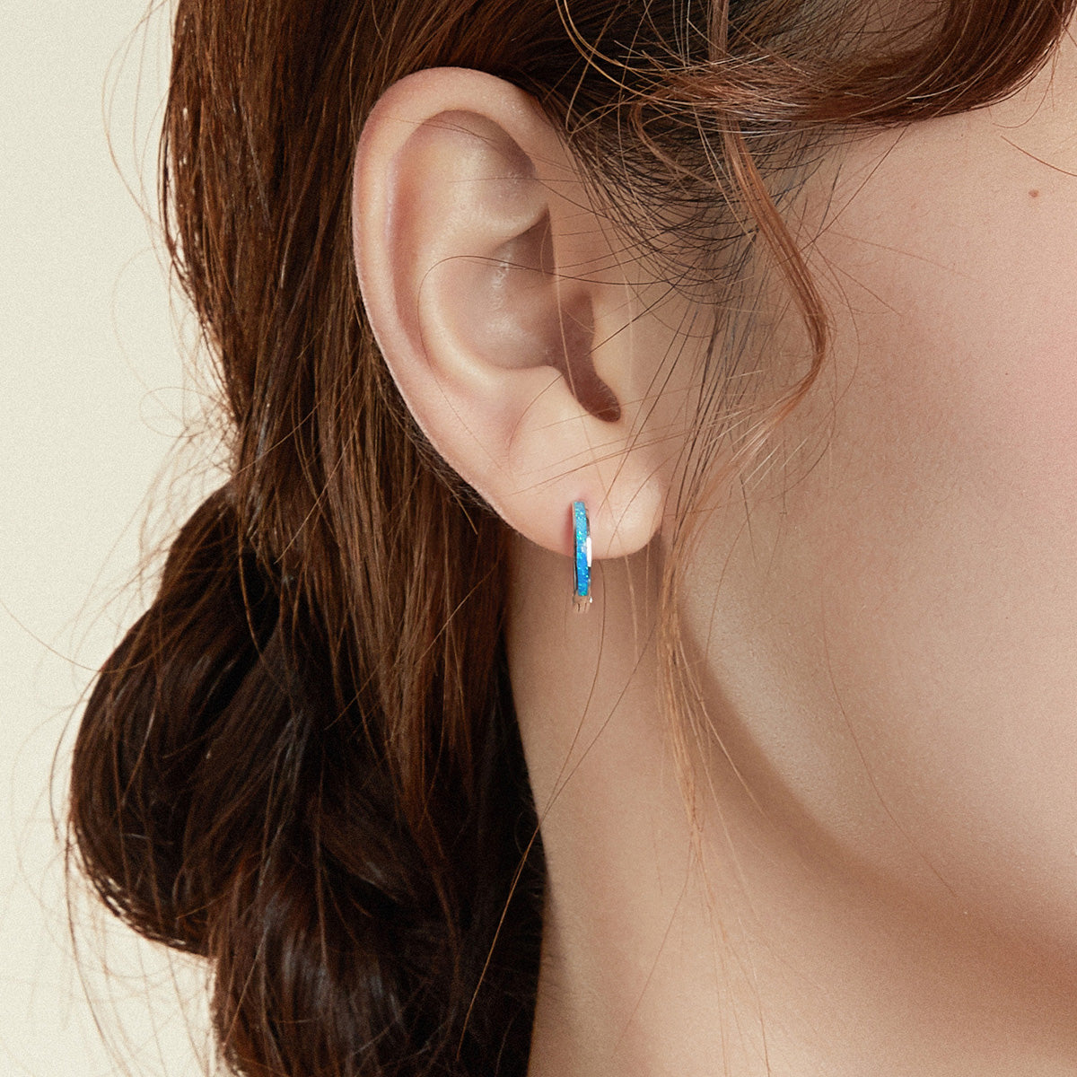 Sterling Silver Translucent Opal Stud Earrings