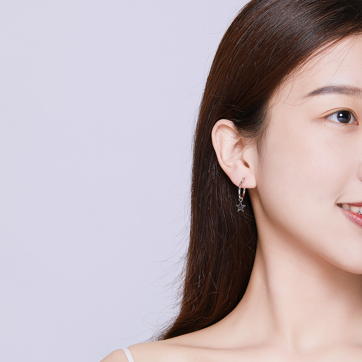 Sterling Silver Platinum Plated Drop Earrings
