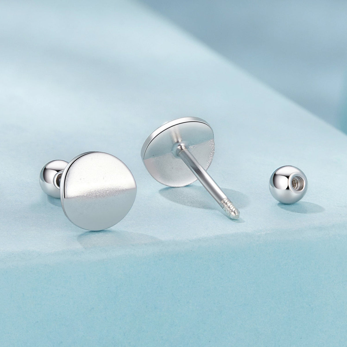 Sterling Silver White Gold Plated Earrings
