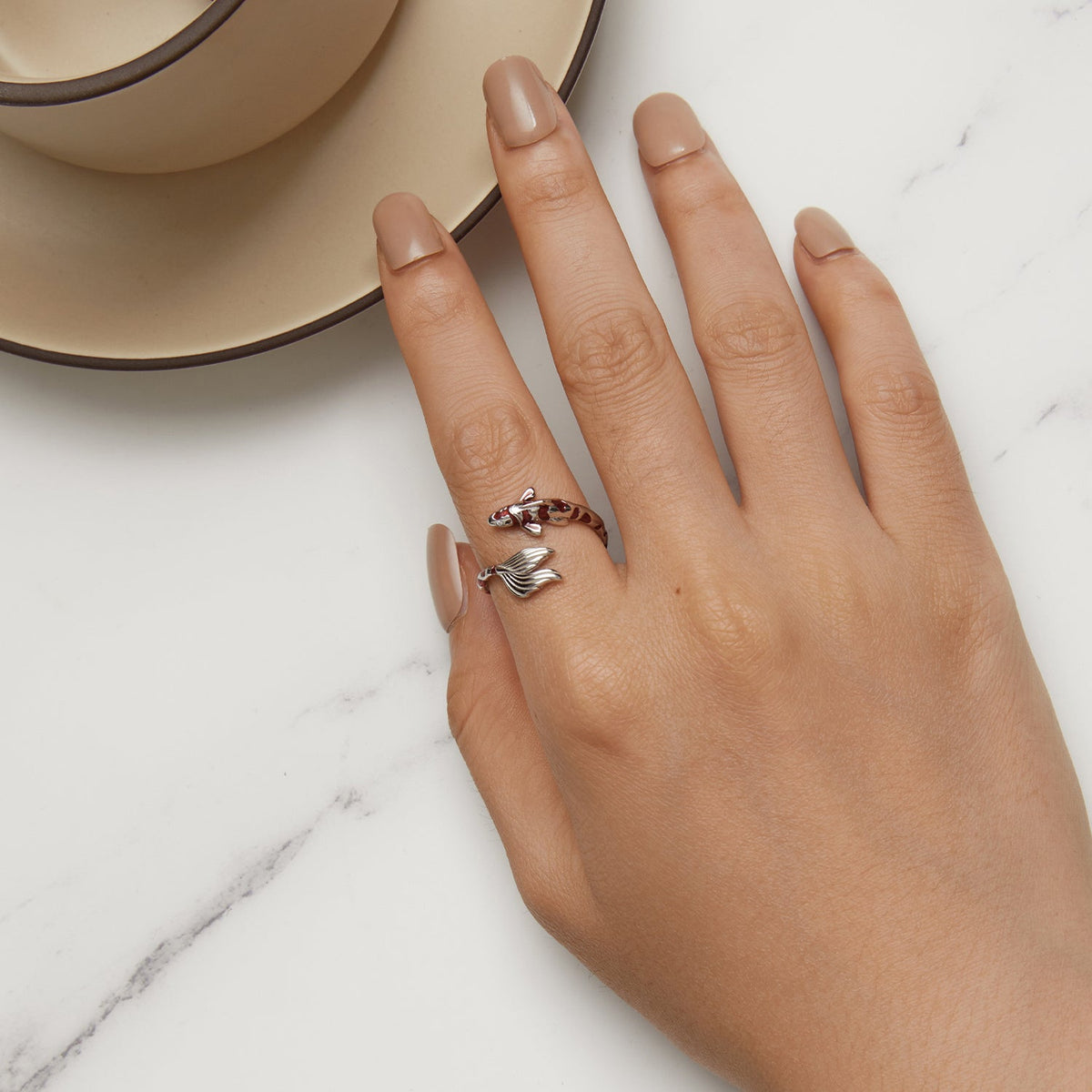 Sterling Silver Enamel Pavé Ring