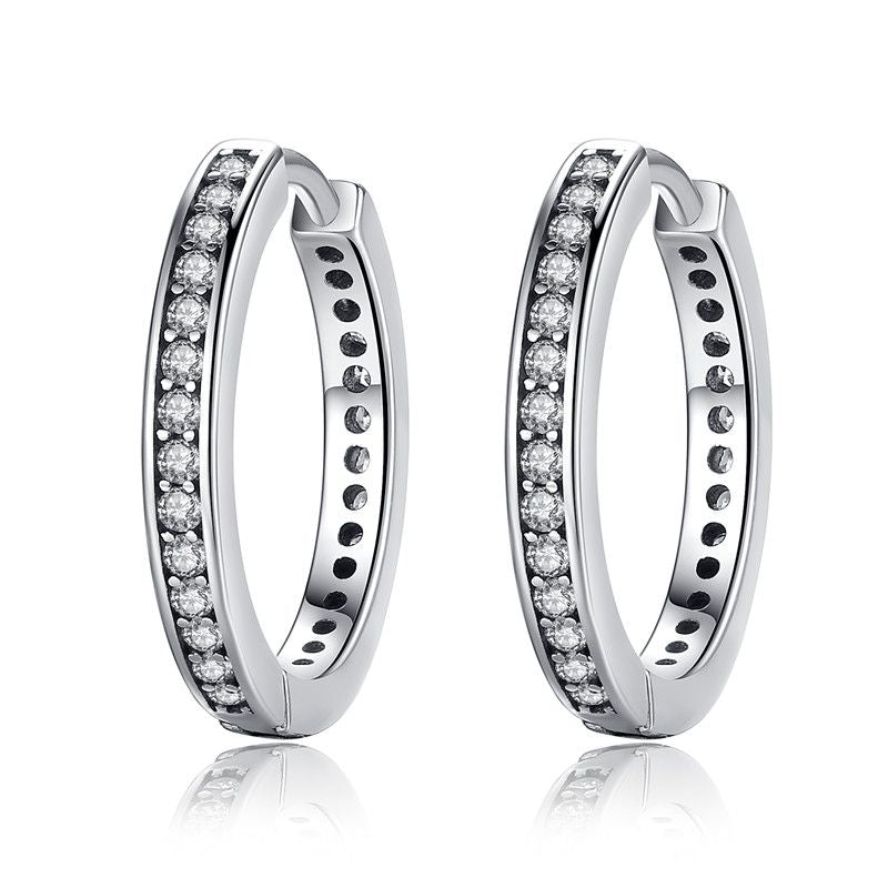 Sterling Silver Cubic Zirconia Pavé Earrings
