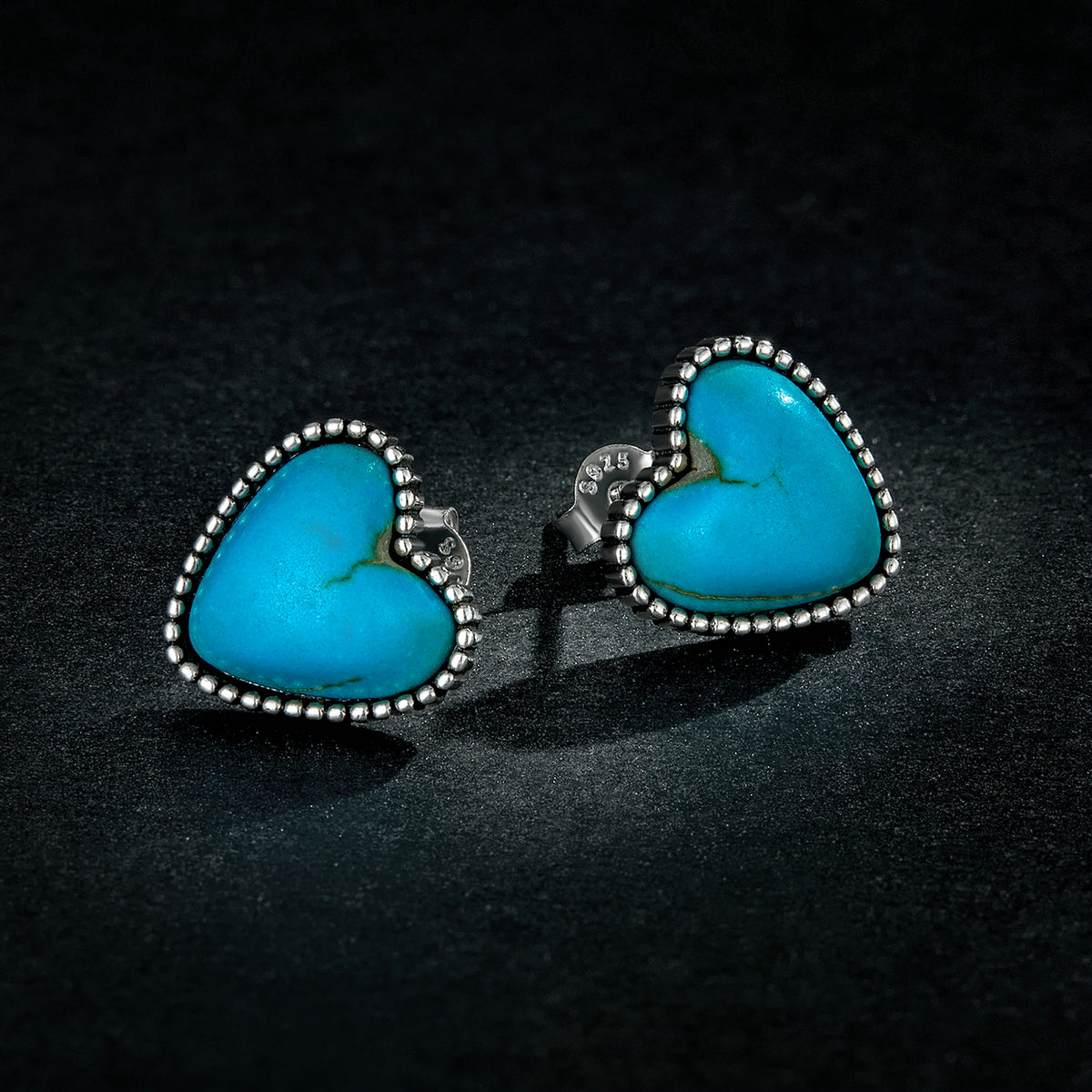 Sterling Silver Oxidized Turquoise Earrings