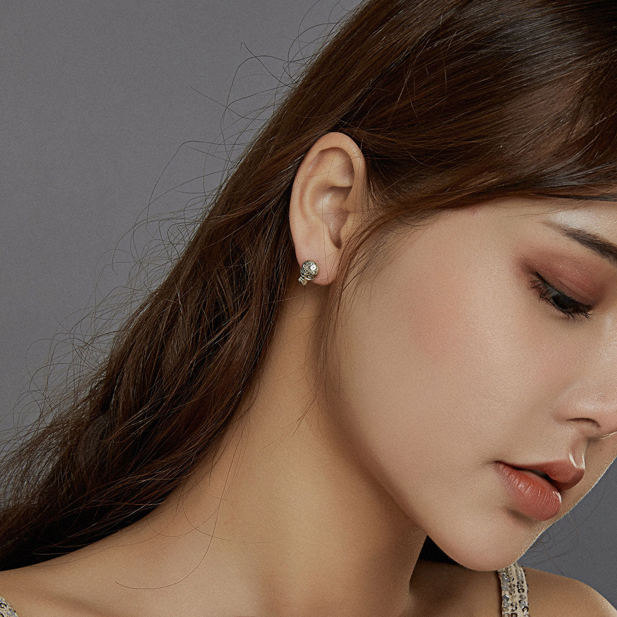 Sterling Silver Oxidized Stud Earrings