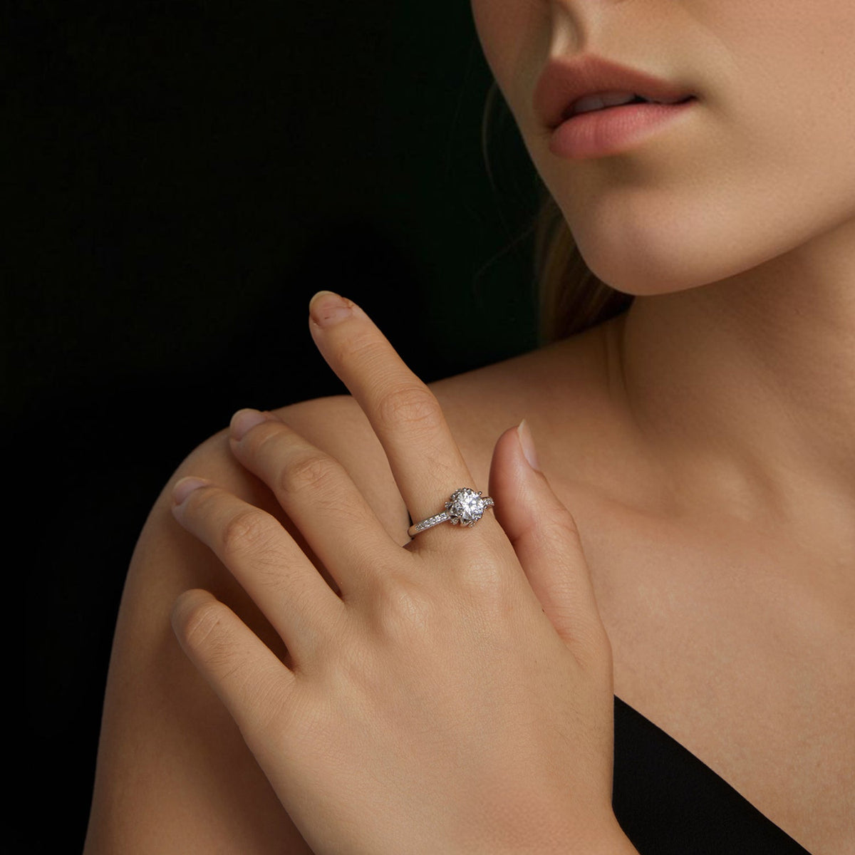 Sterling Silver Moissanite Ring