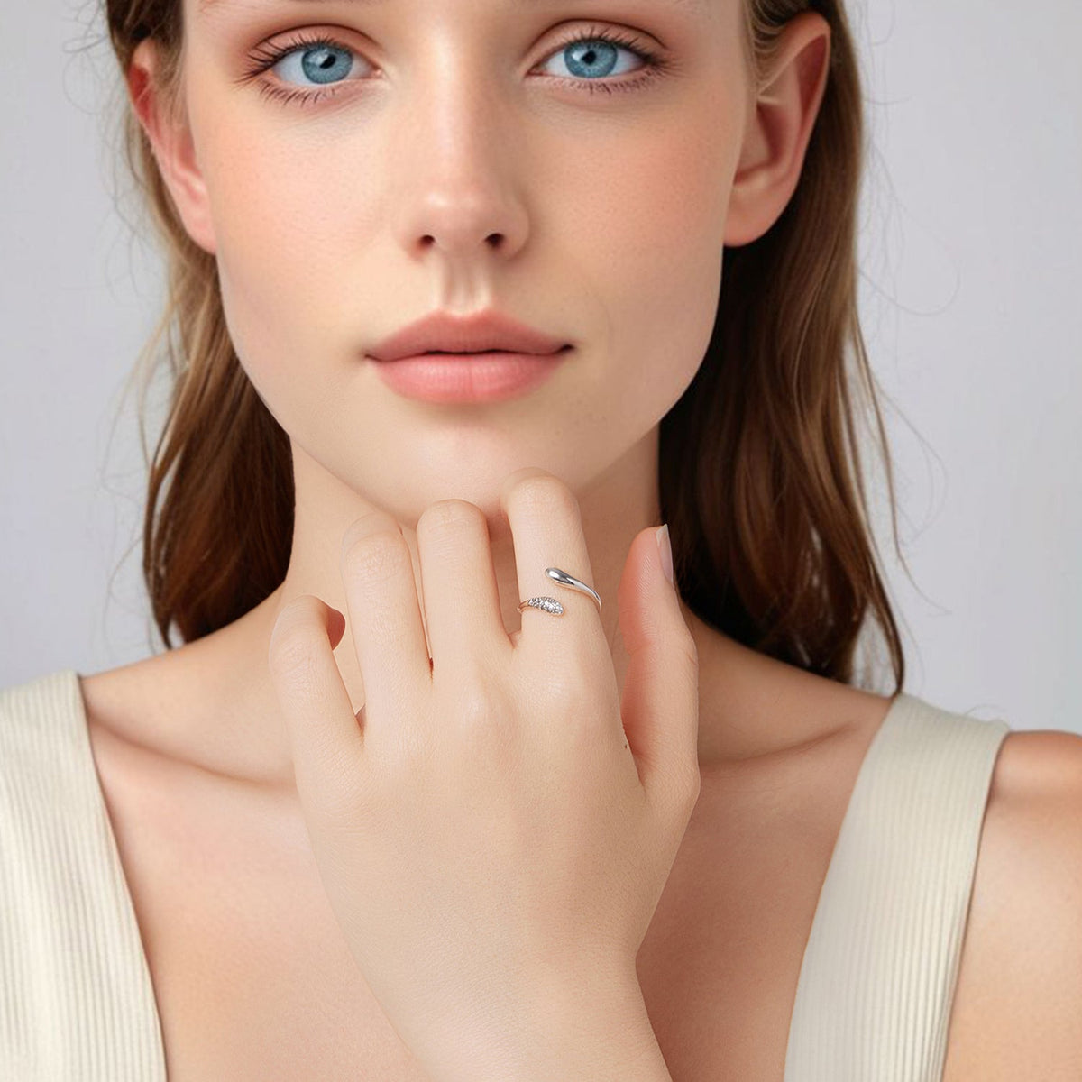 Oxidized Sterling Silver Pavé CZ Ring