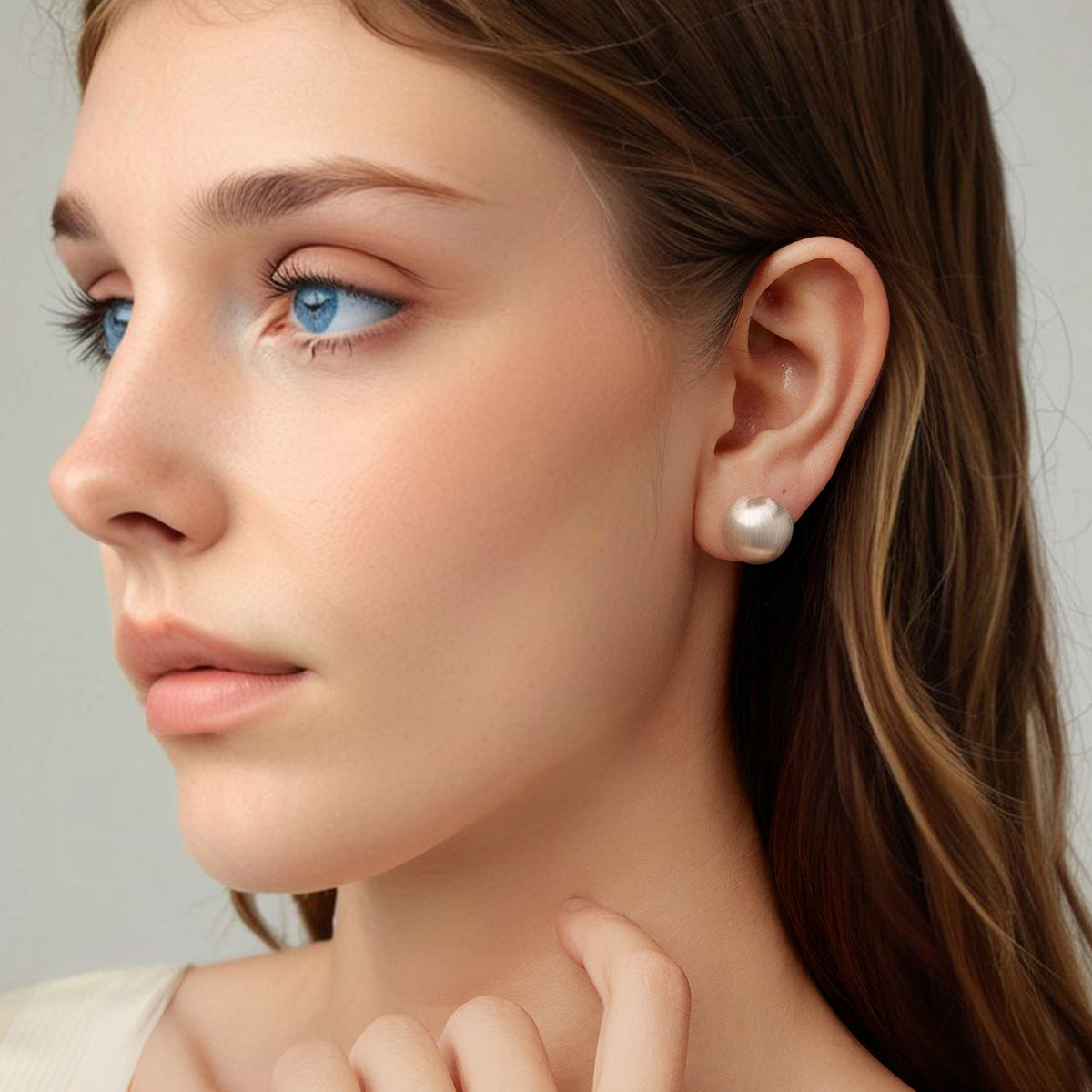 White Gold Plated Sterling Silver Hoop Earrings