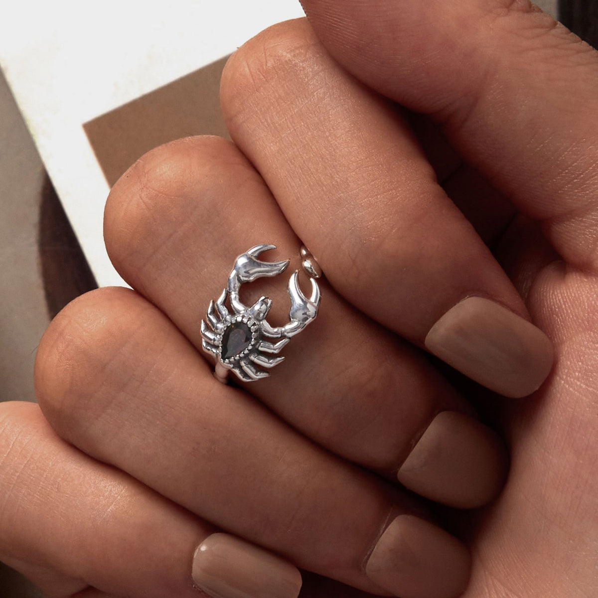 Sterling Silver Pavé CZ Oxidized Ring