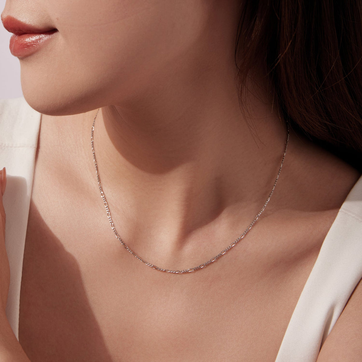 Sterling Silver White Gold Plated Necklace