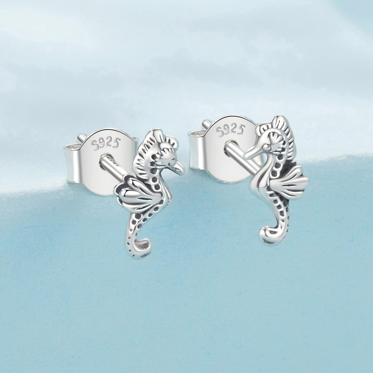 Sterling Silver Oxidized Stud Earrings