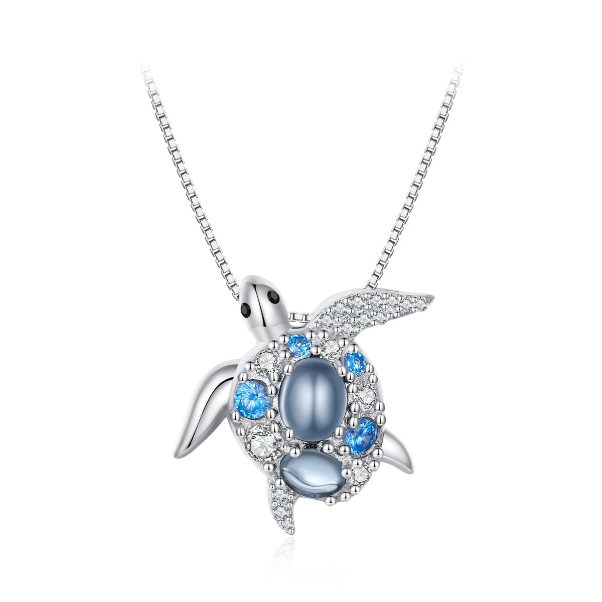 Sterling Silver Spinel and Glass Pavé Pendant Necklace