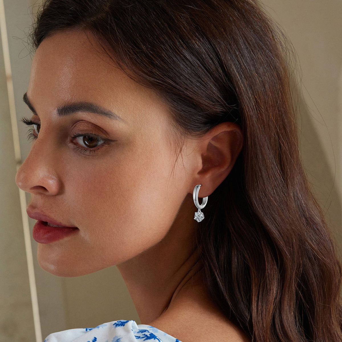 Sterling Silver Moissanite Drop Earrings