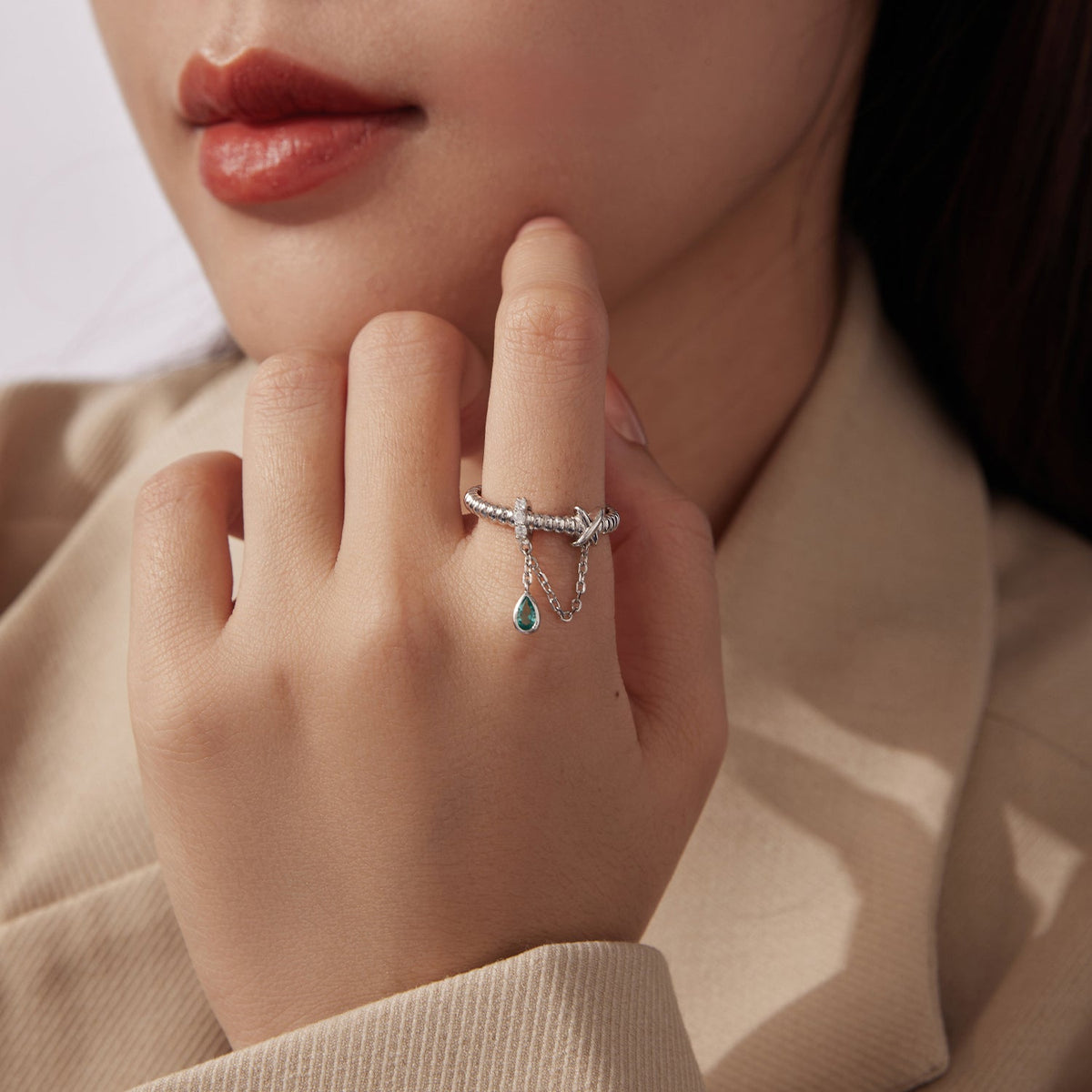 Sterling Silver Pavé Cubic Zirconia Ring