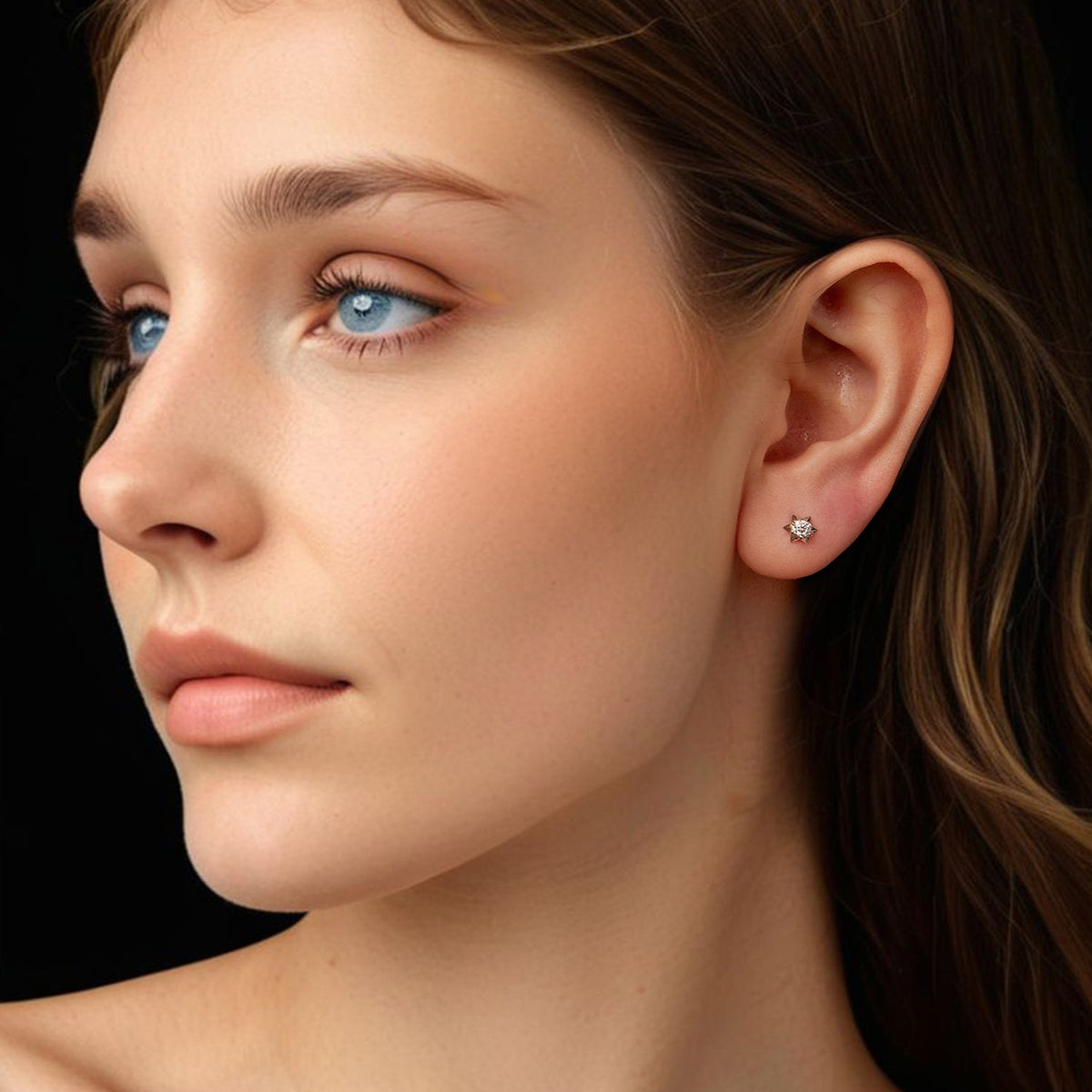 Sterling Silver Moissanite Stud Earrings