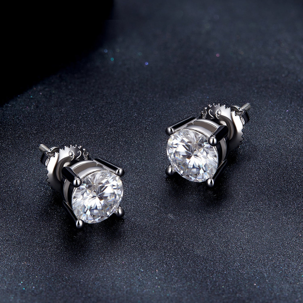 Sterling Silver Moissanite Stud Earrings