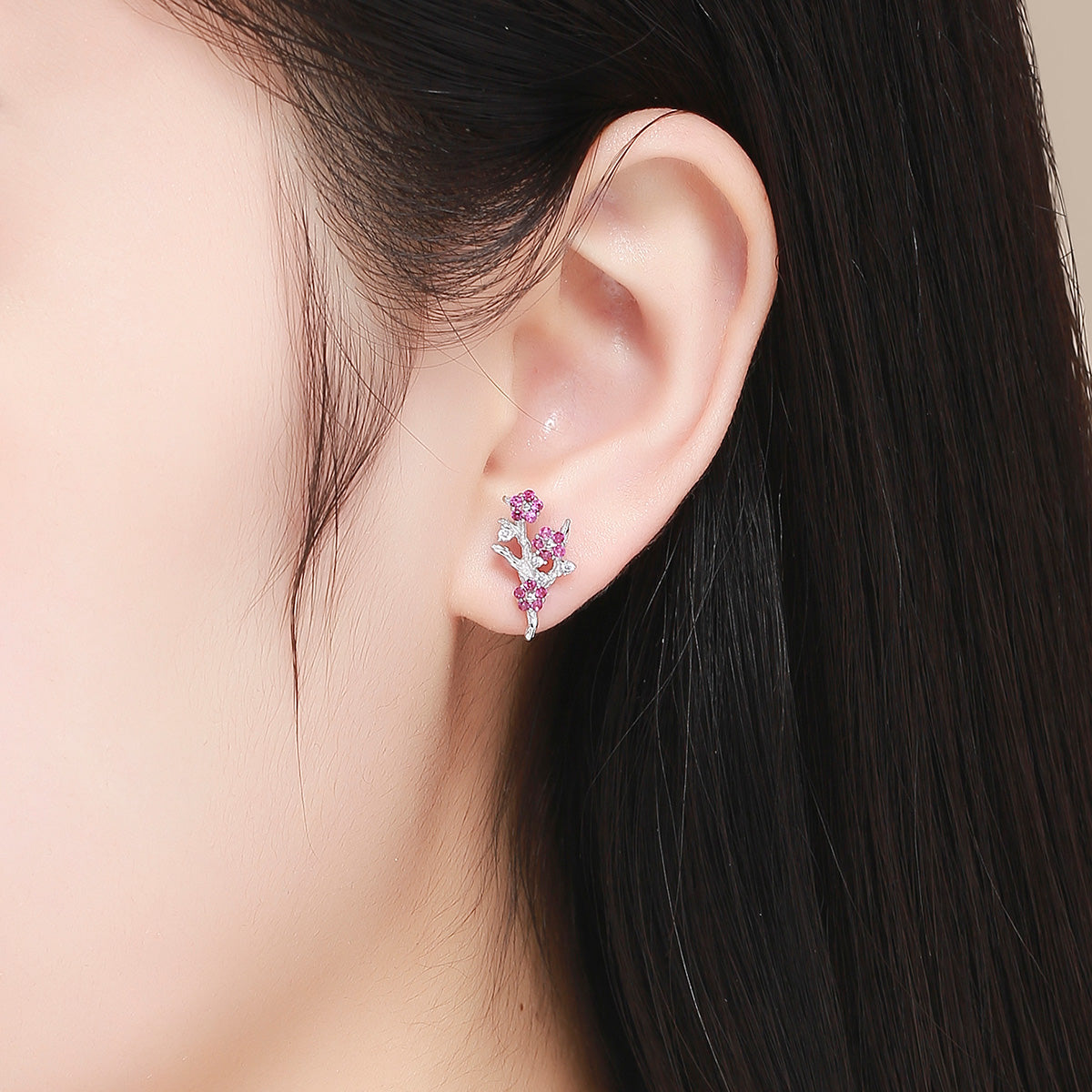 Sterling Silver Pavé CZ Drop Earrings