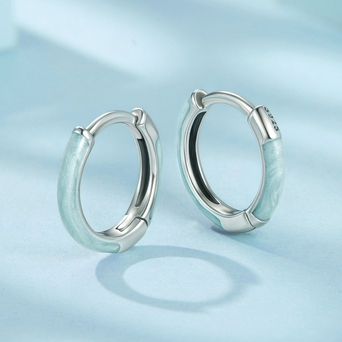 Sterling Silver Enamel Oxidized Earrings