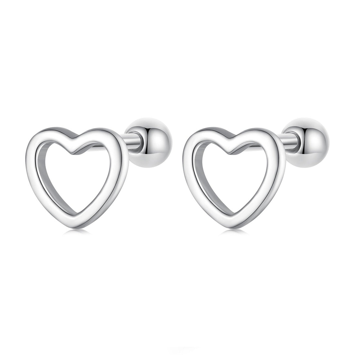 Sterling Silver Platinum Plated Classic Stud Earrings