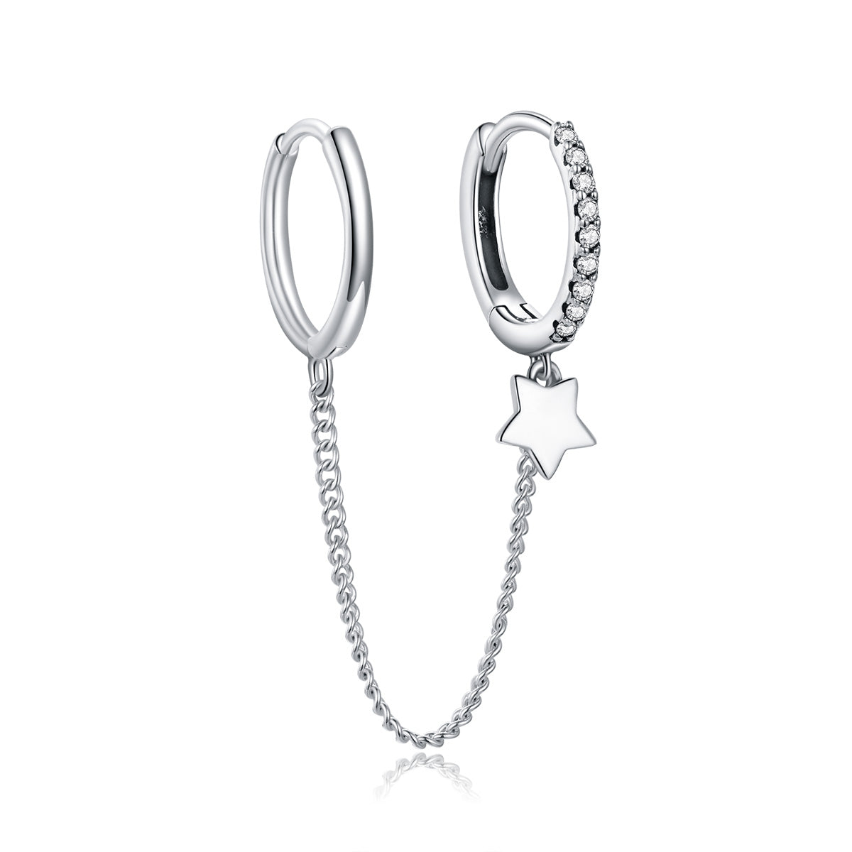 Oxidized Sterling Silver Pavé CZ Post Earrings