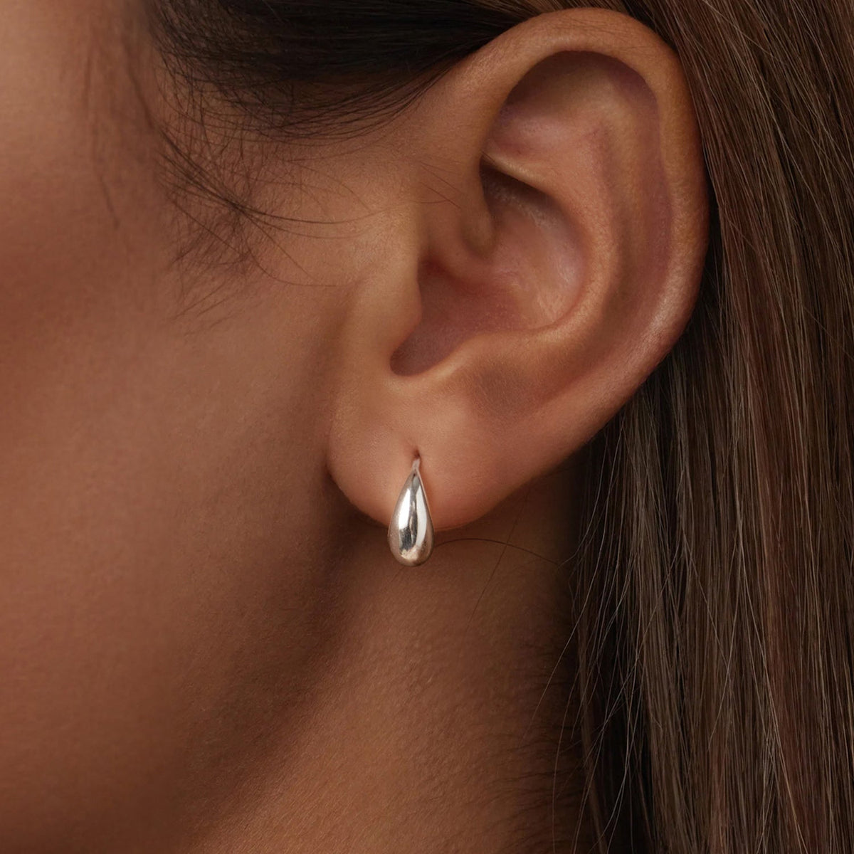 Sterling Silver Oxidized Hoop Earrings
