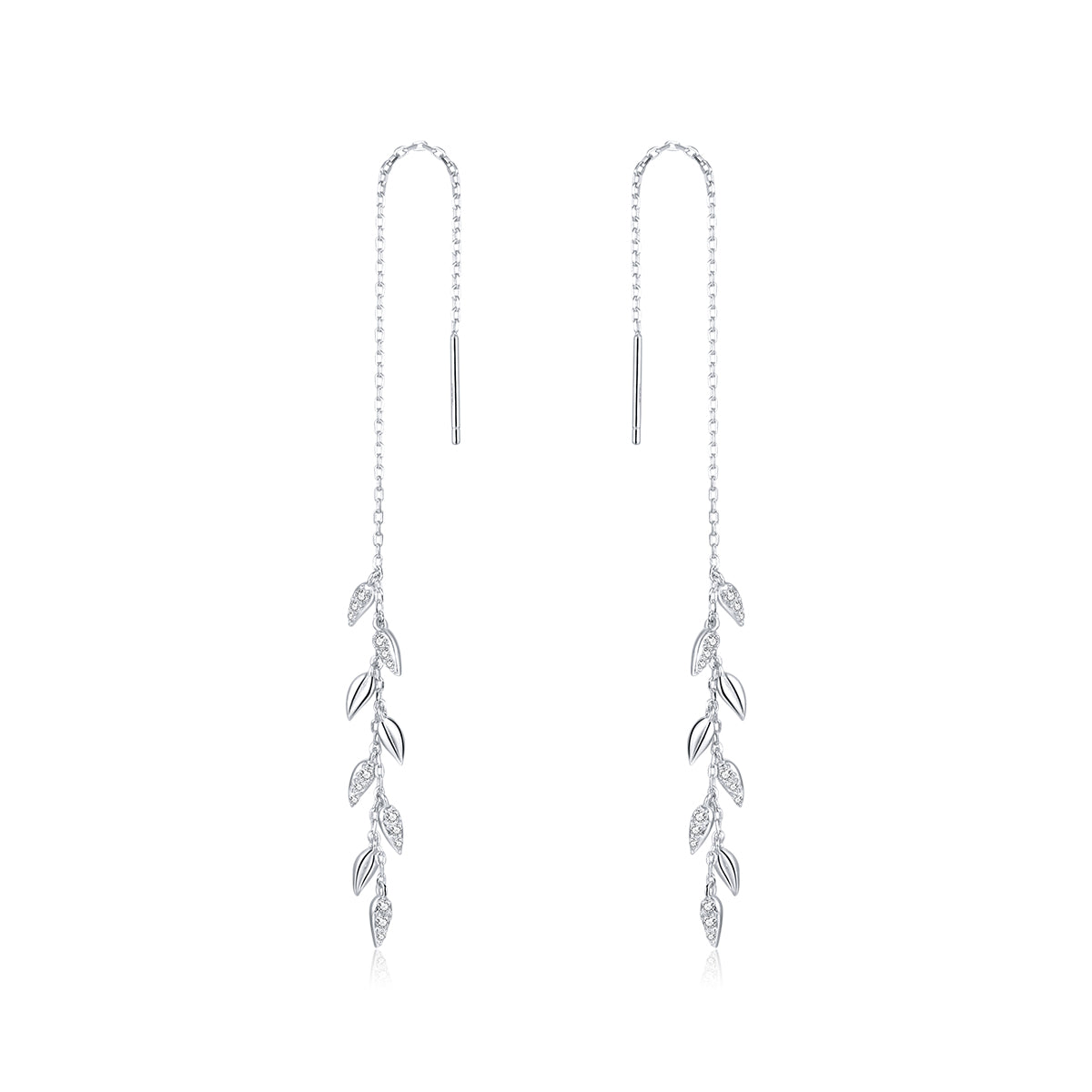 Sterling Silver Cubic Zirconia Pavé Drop Earrings