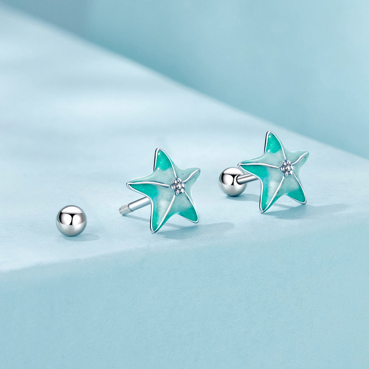 Sterling Silver Enamel Earrings
