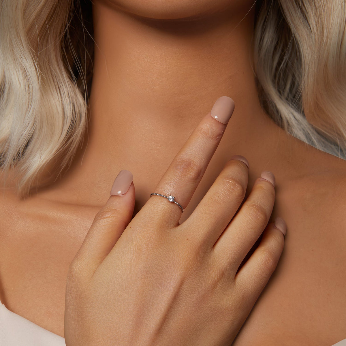 Sterling Silver Moissanite Ring