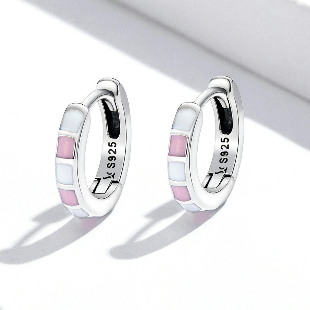 Sterling Silver Enamel Oxidized Earrings