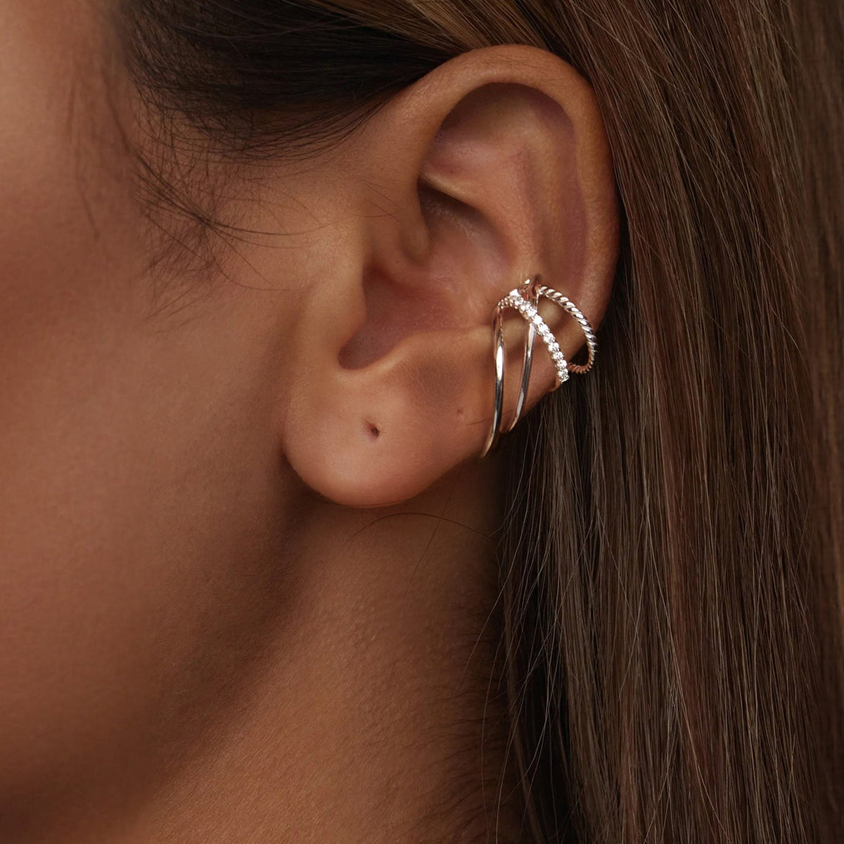 Sterling Silver Cubic Zirconia Pavé Earrings