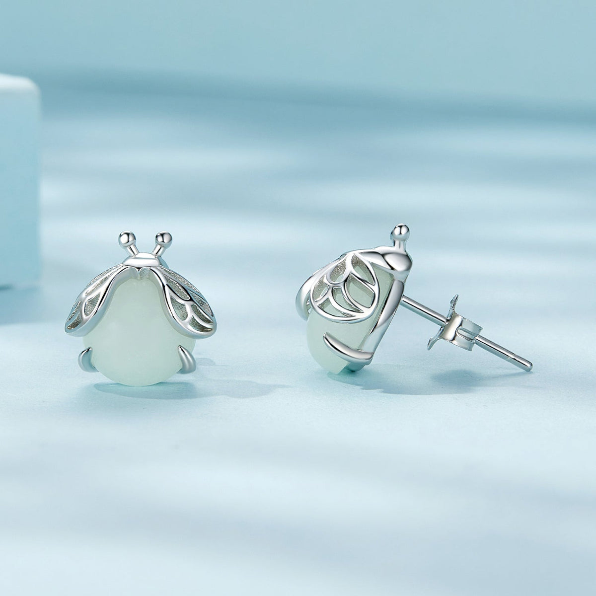 Sterling Silver Luminous Stone Earrings