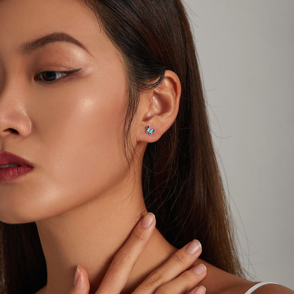 Sterling Silver Enamel Oxidized Drop Earrings