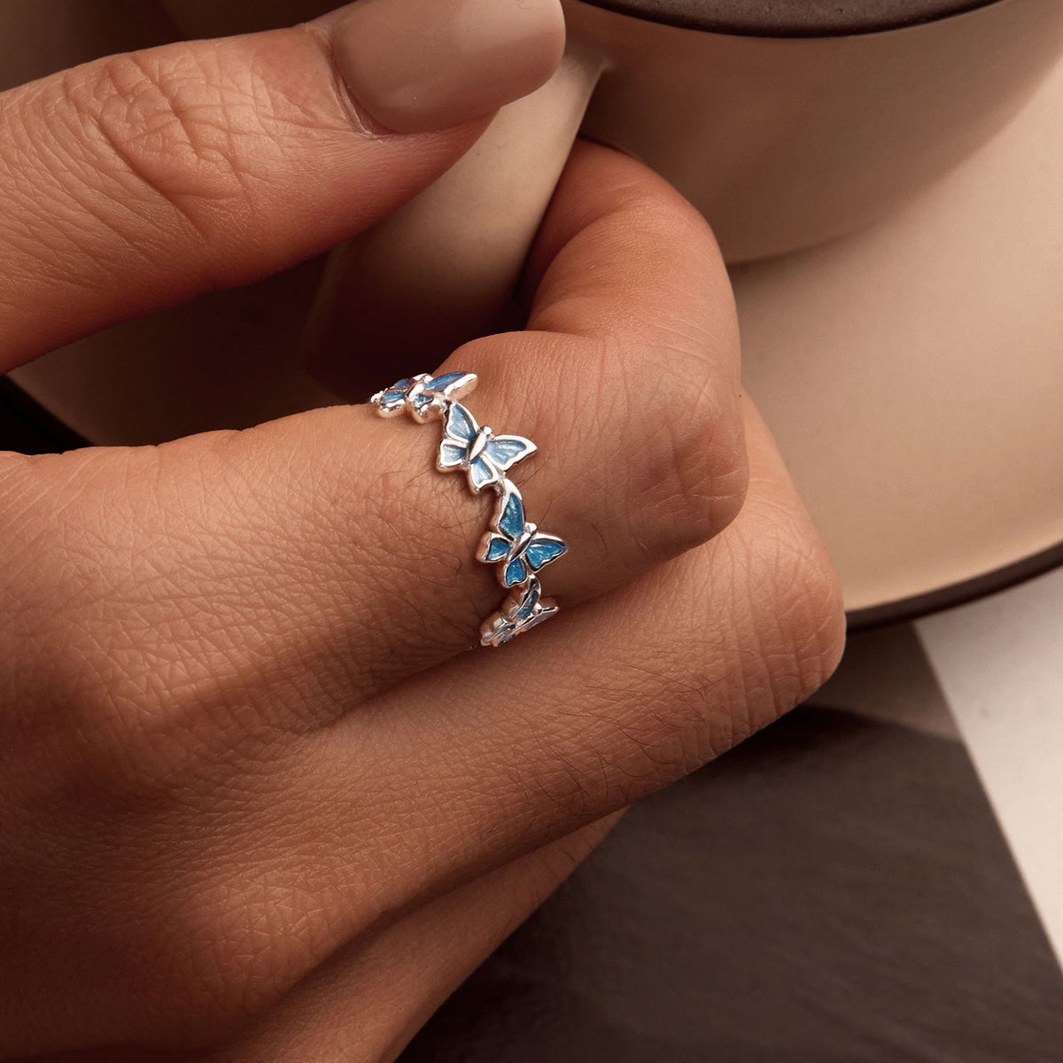 Sterling Silver Enamel Band Ring