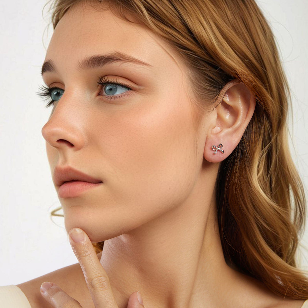 Sterling Silver White Gold Plated Earrings