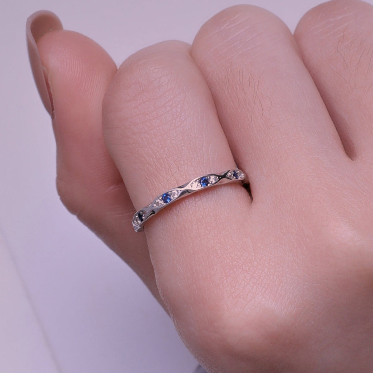 Sterling Silver Pavé Cubic Zirconia Ring