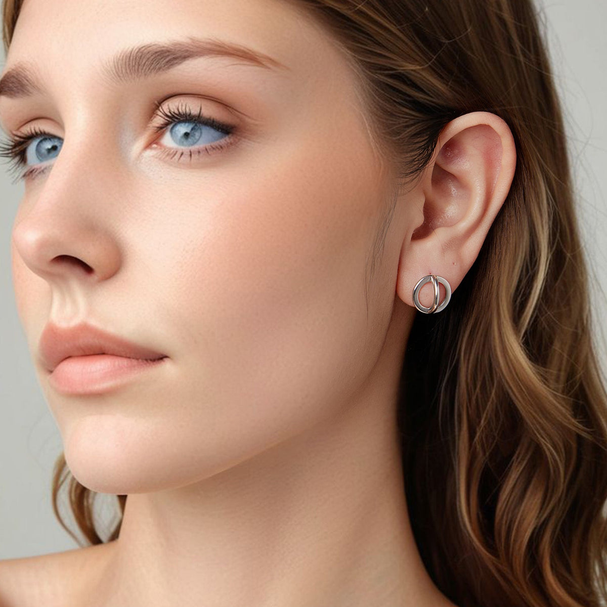 Sterling Silver Oxidized Hoop Earrings