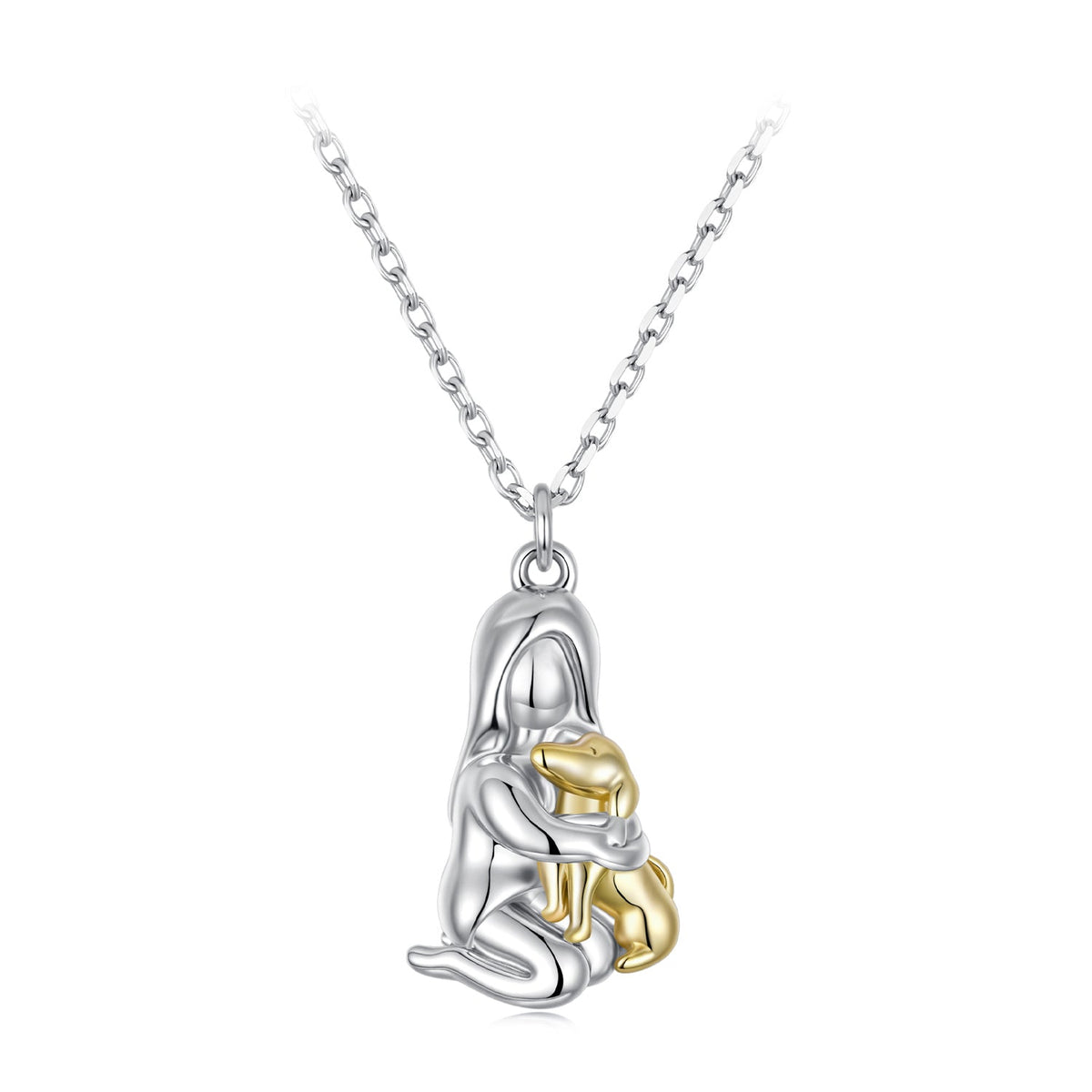 Sterling Silver & White Gold Plated Pendant Necklace