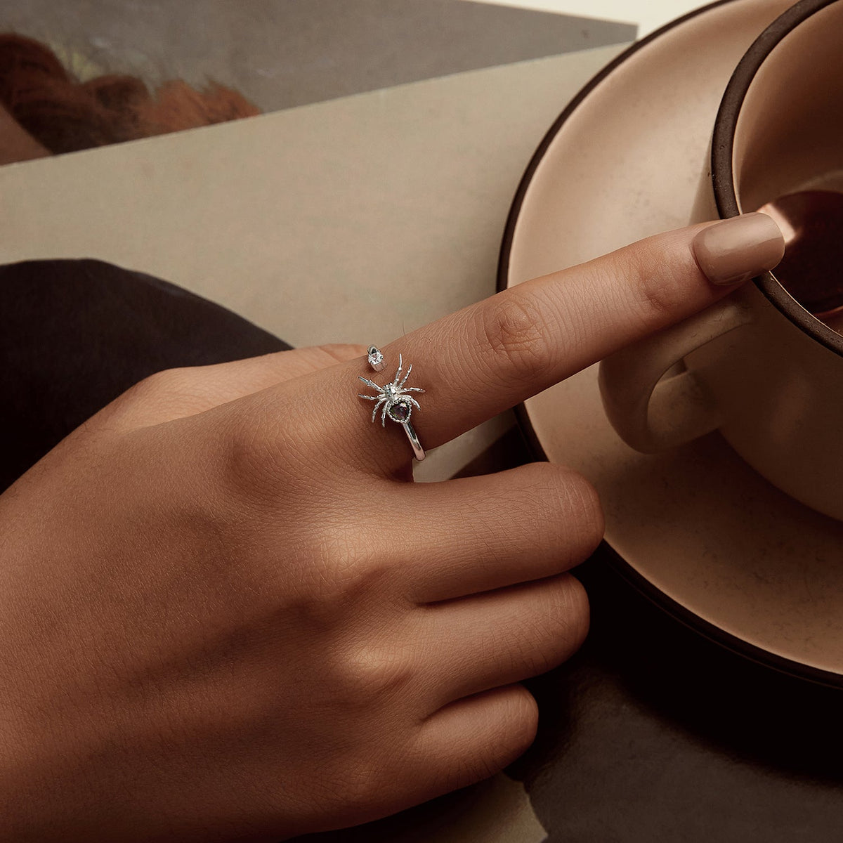 Sterling Silver White Gold Plated Pavé CZ Ring