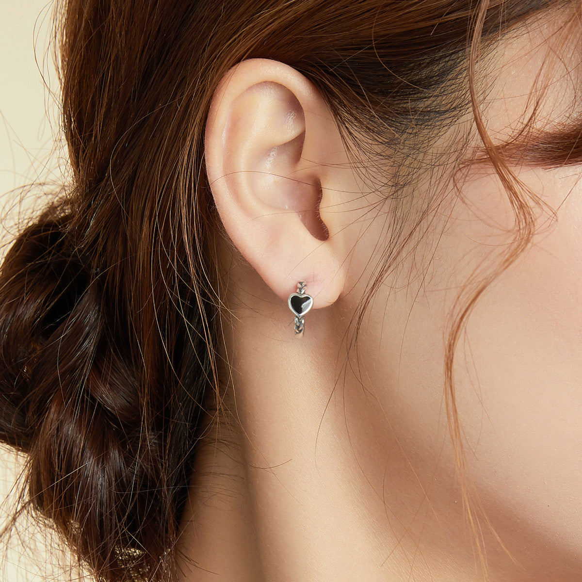 Sterling Silver Oxidized Enamel Earrings