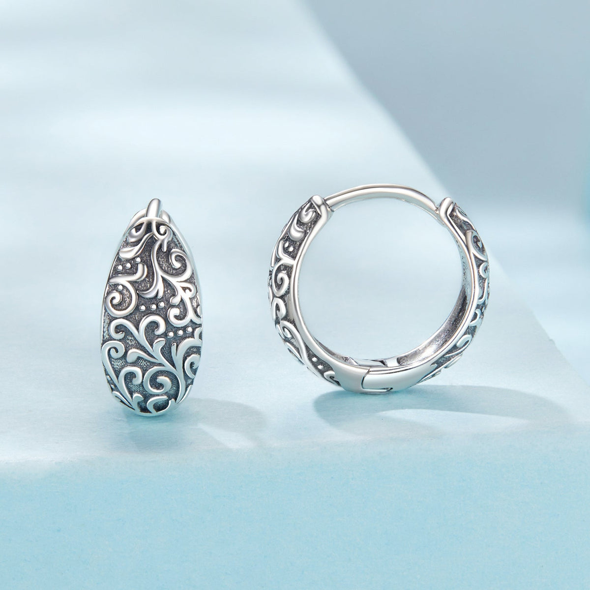 Sterling Silver Oxidized Silver Earrings