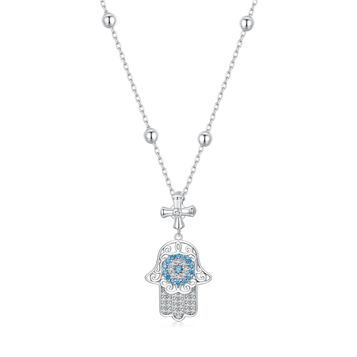 Sterling Silver CZ Pavé Necklace