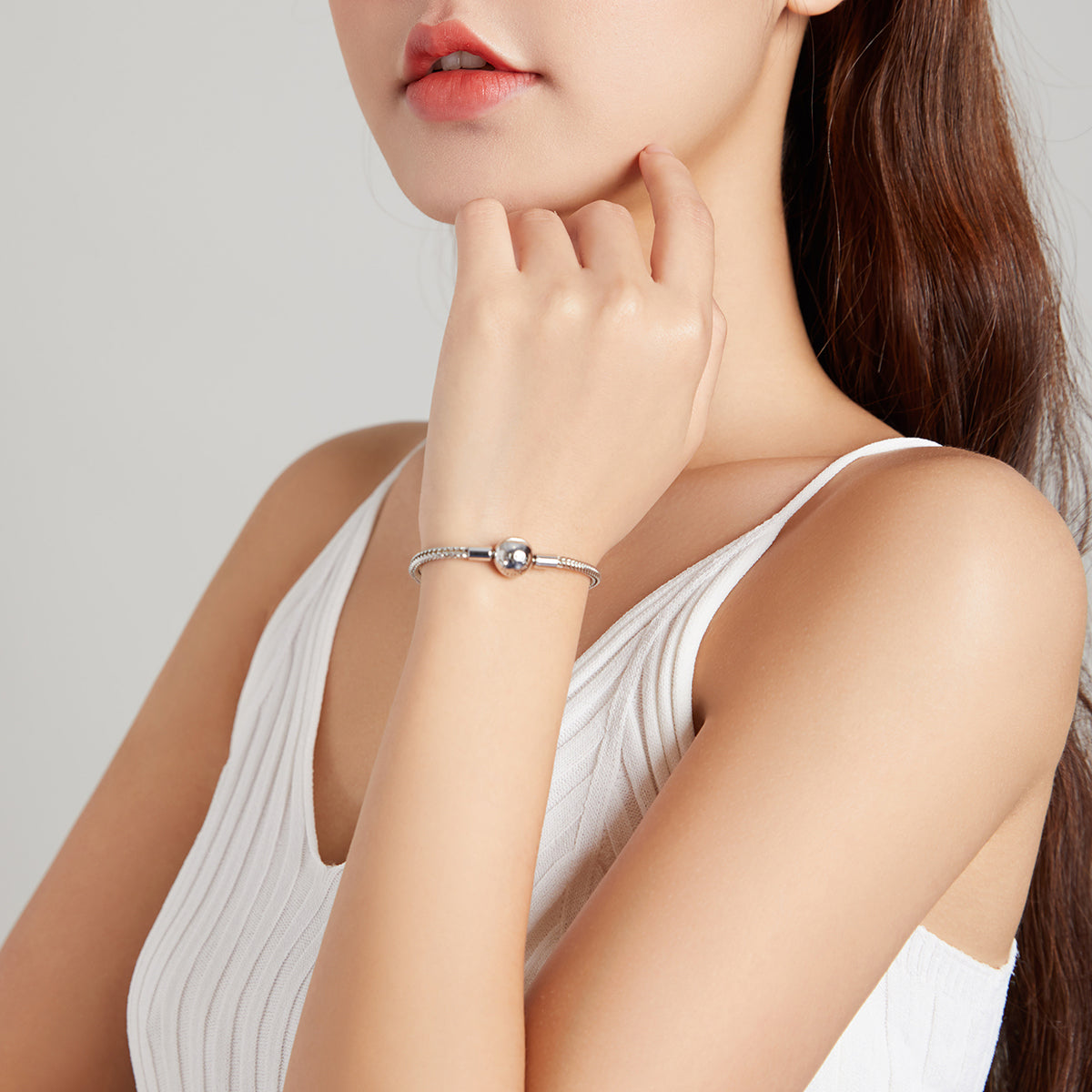 Sterling Silver Platinum Plated 17cm Bracelet