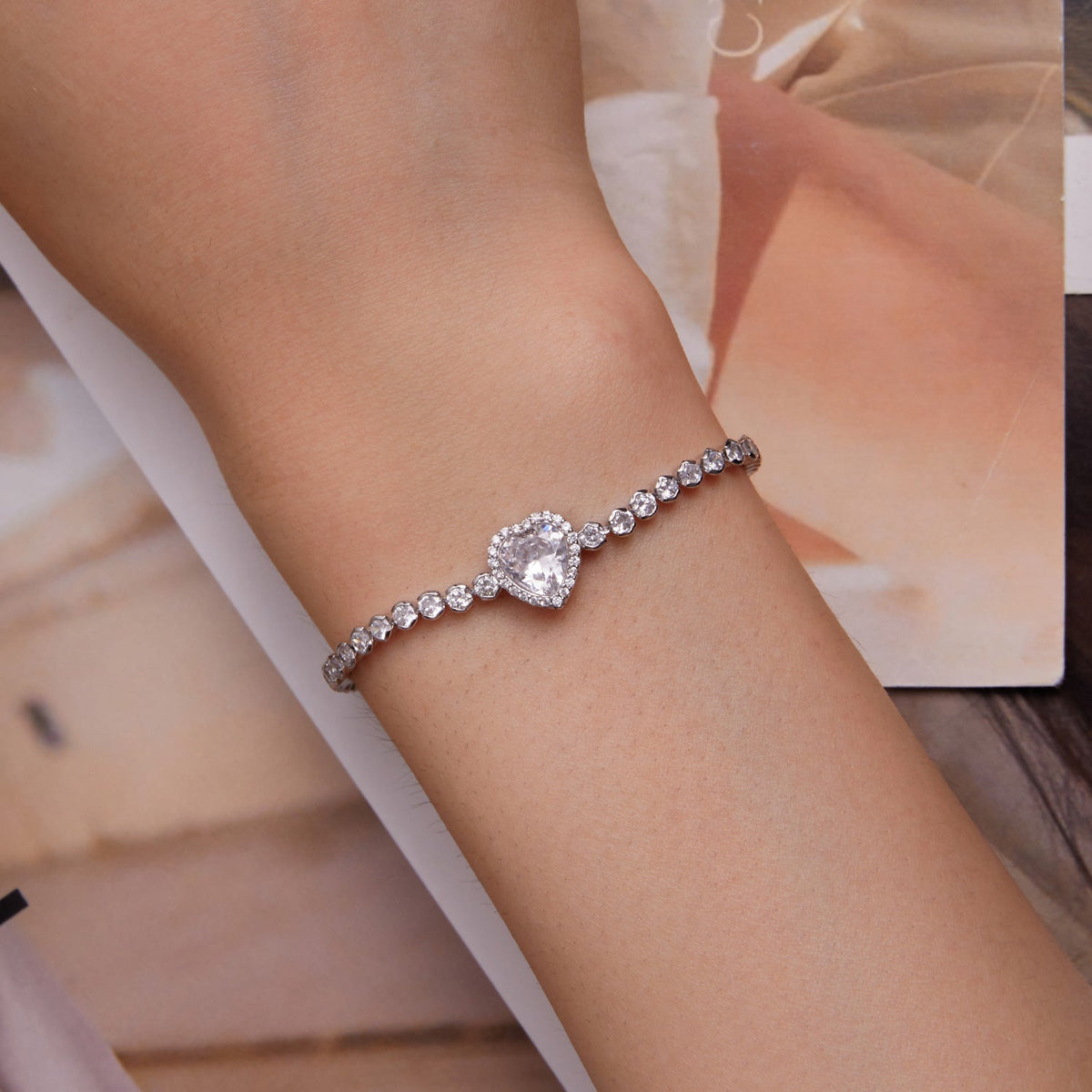 Sterling Silver CZ Zircon Pavé Bracelet